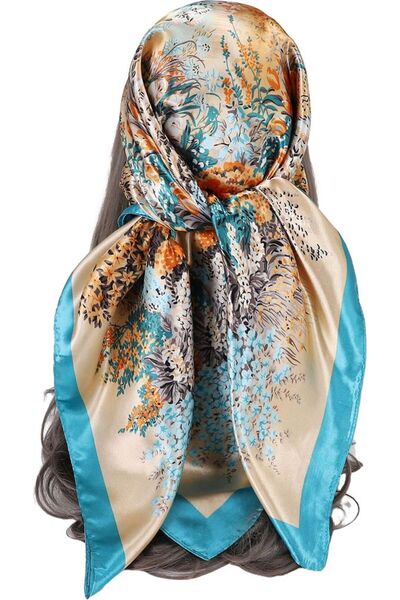 STARSTAR Women's headscarf – 90cm long, satin material, square silk headscarf...