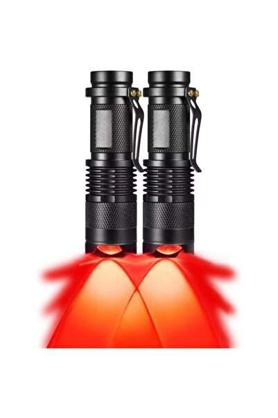 STARSTAR Waterproof, adjustable-focus red flashlight with clip, 3 lighting mo...
