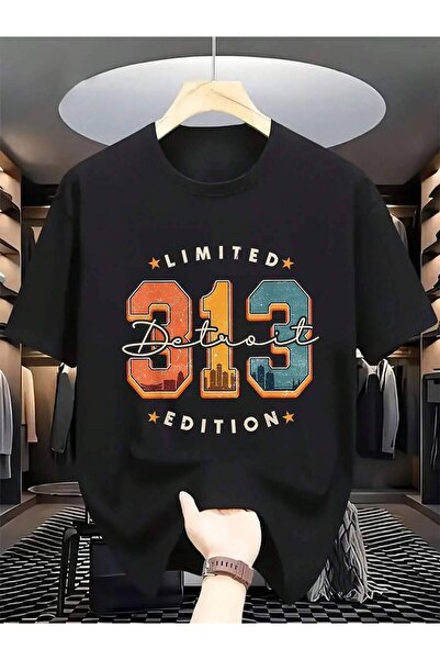 45 BPM تي شيرت رجالي بتصميم 313 Area Code - إصدار محدود بتصميم ريترو لسكاي لا...