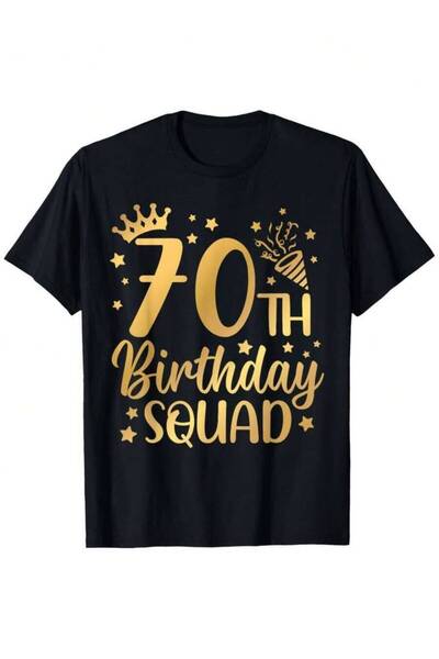 4Car 70Th 70 Years Old Birthday Party Group Women T-Shirt, 100%, Black Is Fas...