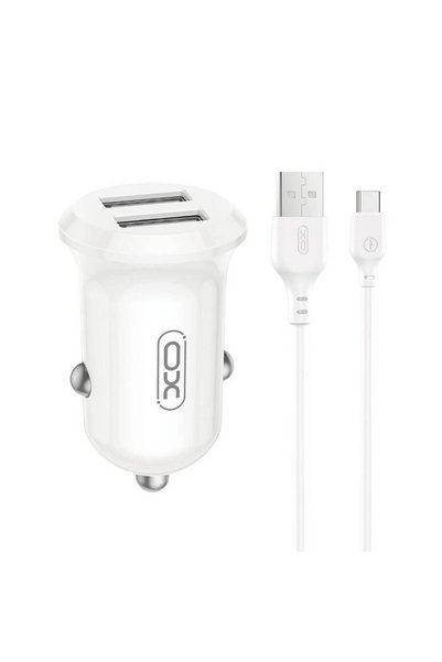 Xo Φορτιστής αυτοκινήτου με 2 θύρες USB 2.4A και καλώδιο Type-C CC67 (NB103)