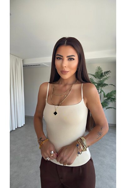 DİDEM GÜLTAKTI Dinne Women's Strappy Bra Beige Athlete Blouse