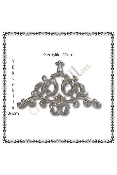 Dekonil Gümüş Duvar Çıtası - Saray Tavan Köşe Motifi 41x26 - 2 Adet