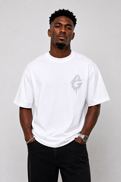 Ghost Siyah Unisex Oversize Süprem Kumaş Tişört