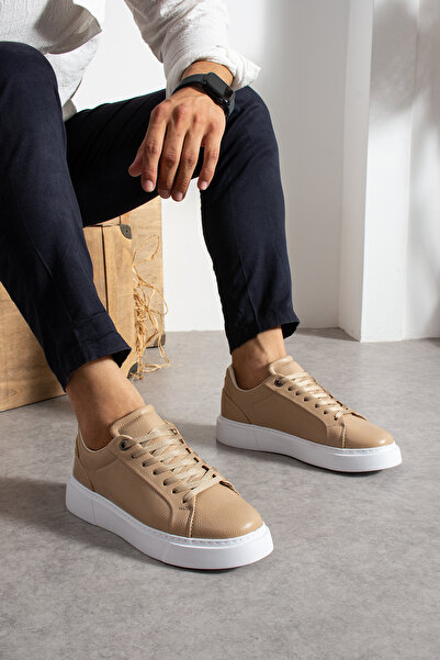 Victoris Nexor Men's Beige Lace-Up Lightweight Orthopedic Eva Sole Casual Sne...