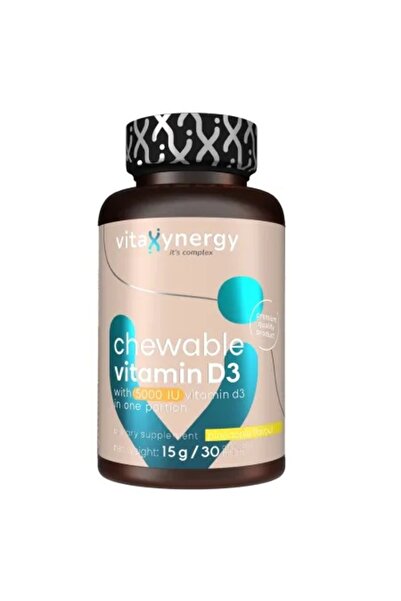 VITAXYNERGY Vitamina D3, 5000 UI, 30 tablete masticabile,