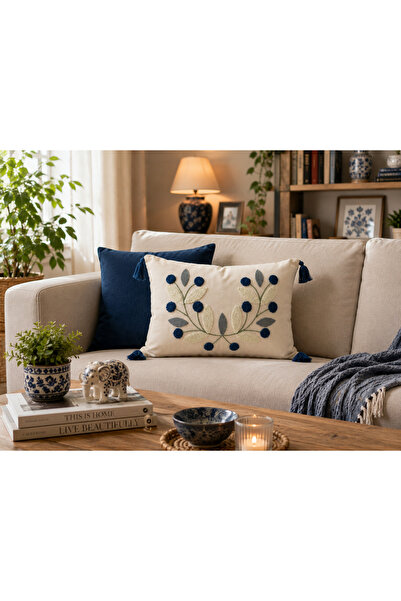 MEKATEKS PRST-PUNCH NAKIŞLI DİKDÖRTGEN DEKORATİF KIRLENT KILIFI PAPATYA 35x55 cm