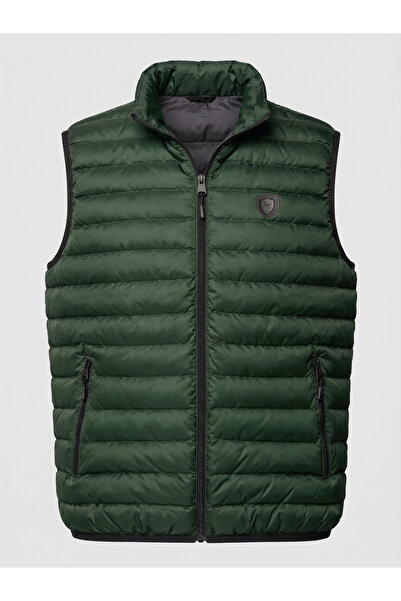 Les Canards Quilted Vest with high collar and applied logo, regular fit
