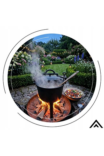 NO BRAND Oală tip crock pot pentru tocană maghiară, 4L, pentru șemineu și grătar