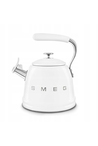 SMEG Ceainic cu fluier de 2.3 L, alb, stil anii '50