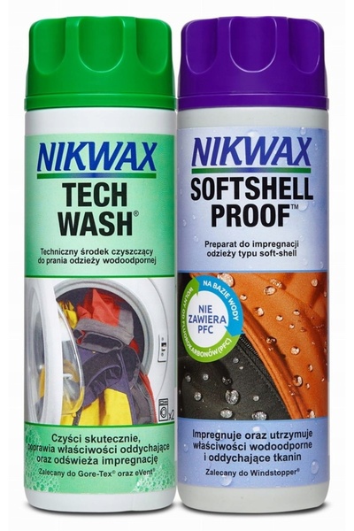 NIKWAX Tech Wash & SoftShell Proof Kit de îngrijire Softshell 2x300 ml