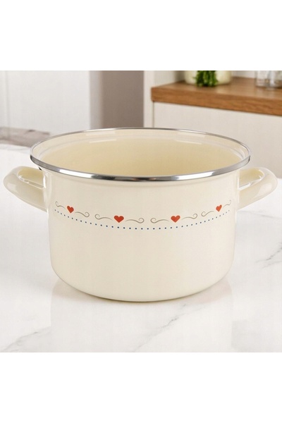 Orion Oală emailată pentru gătit tradițional pe gaz și inducție 22 cm 4L