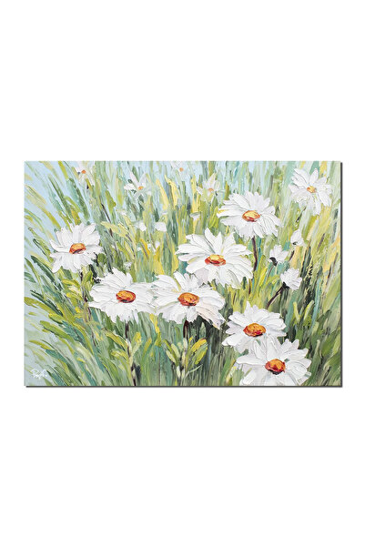 artnova Ръчно рисувана картина с маргаритки на поле, 70x50см, маслена на плат...