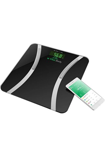 ETA Cântar de baie electronic analitic din sticlă, subțire, 180 kg, BMI, Smart+