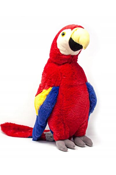 NO BRAND Jucărie de pluș papagal Ara 40 cm roșu Mascotă