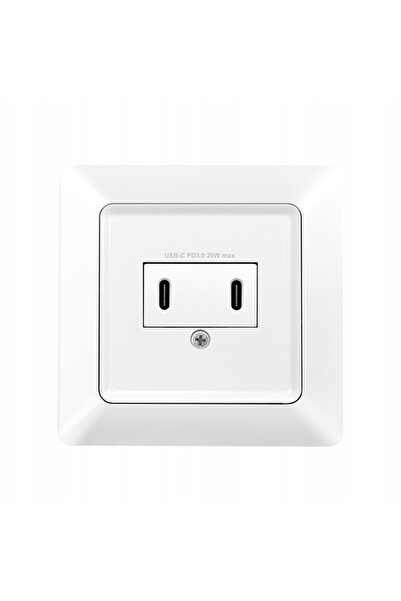 LogiLink Priză electrică 230V cu 2xUSB-C PD 25W încărcător ALB