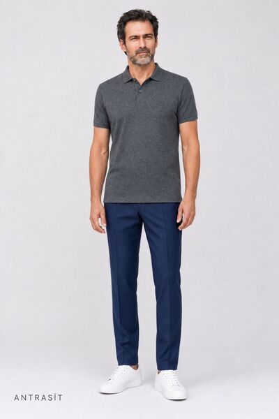 RENOVİ Erkek Polo Yaka Tişört Slim Fit Kısa Kollu Şık Günlük Pamuklu T-Shirt