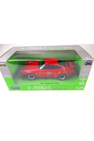 NO BRAND WELLY PORSCHE 911 TURBO ROȘU 1:24 MODEL AUTO NOU