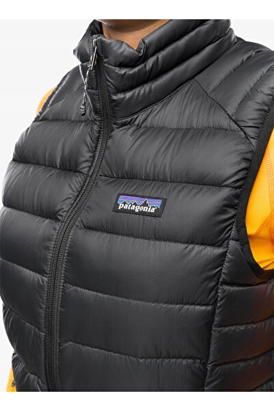 Patagonia Vestă de puf pentru femei, de trekking, neagră, mărimea L