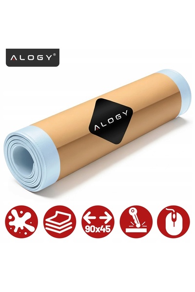 ALOGY Covoraș de birou 90x45 cm, antiderapant, protector, din piele ecologică PU