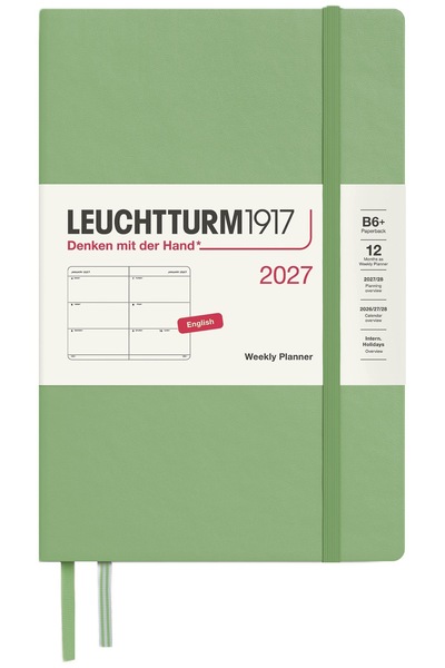 NO BRAND AGENDĂ SĂPTĂMÂNALĂ DE CĂRȚI NIVEL B6, agendă 2027 Leuchtturm1917 SAGE