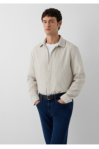 Mavi Regular Fit 100% Cotton Striped Men's Shirt.