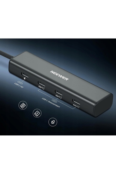 NO BRAND Hub 4-în-1 5x USB-C 10Gbps 100W PD Suport pentru schiuri filet ISO 1...