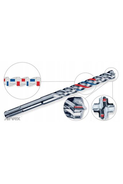 NO BRAND Burghiu pentru beton armat 16x210 mm SDS-PLUS cu patru tăișuri arvex...