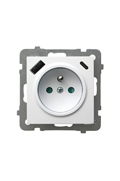 NO BRAND PRIZĂ ÎNCĂRCĂTOR USB A+C 3.4A 20W OSPEL AS GP-1GZPUSBAC/m/00 ALB