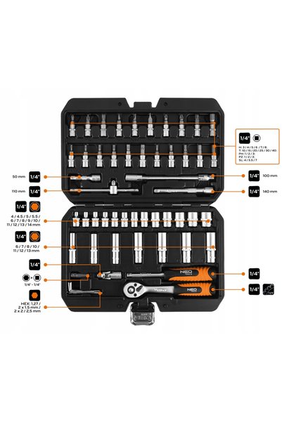 NEO Tools Set de chei tubulare NEO 55 Cheie cu clichet, capete tubulare Torx ...