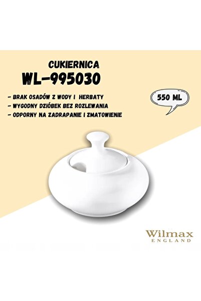 NO BRAND Borcan pentru bomboane cu capac WILMAX 550 ml PORCELAN ALB
