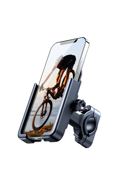 WOZINSKY Suport metalic pentru telefon pentru bicicletă. scuter negru