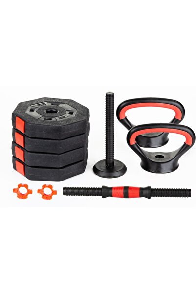 EB FIT Ganteră kettlebell cu greutate reglabilă 10 kg, mânere pentru flotări