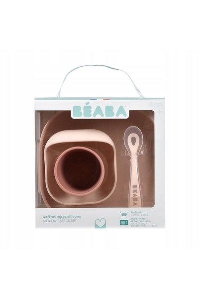 NO BRAND Set de vase din silicon Beaba Pink silicon