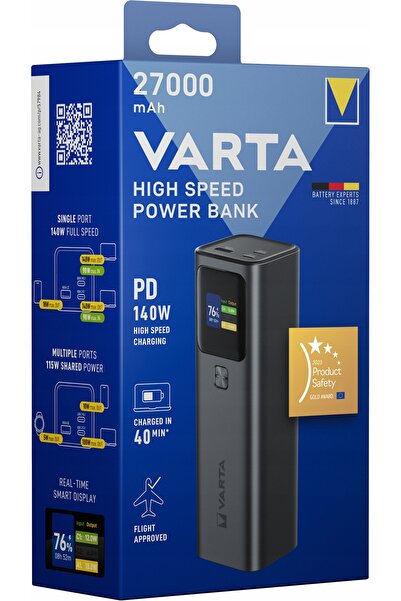 Varta POWERBANK 27000mAh 140W ÎNCĂRCARE RAPIDĂ DE MARE VITEZĂ 57984