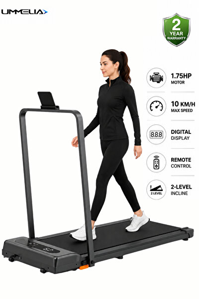 Ummelia 8 in 1 Foldable Electric Treadmill 1.75HP | Walking Pad with 2-Level ...