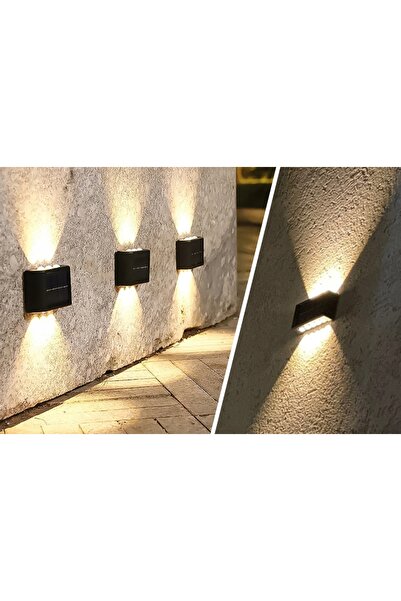 NO BRAND 3x Lampa de perete solară cu LED pentru fațadă, cu senzor