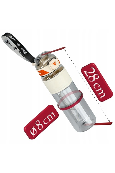 NO BRAND Bidon sport pentru apă, etanș, din Tritan, 1000ml + Pai PRO