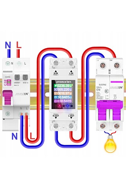 NO BRAND Contor de curent monofazat WiFi TUYA releu șină DIN TH-35 253V