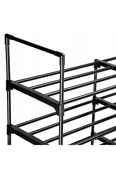 Gockowiak Raft pentru pantofi, tip dulap, de podea, cu 10 niveluri, negru, or...