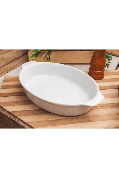 NO BRAND Vas de copt Lubiana din porțelan termorezistent, oval, 27 cm, cu mâner