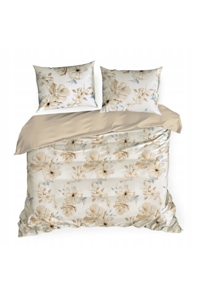 Eurofirany Lenjerie de pat hibiscus 220x200 cm, din bumbac, cu model, moale, ...