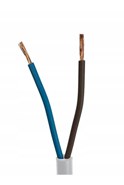 NO BRAND Cablu H05VV-F OWY 2x1,5mm² alb pentru prelungitor 20m