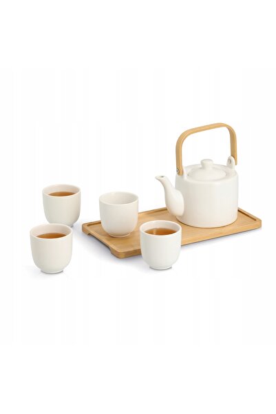 zeller SET DE CEAI CU BAZĂ DIN BAMBUS, CEAINIC 700 ML, CĂNI 150 ML