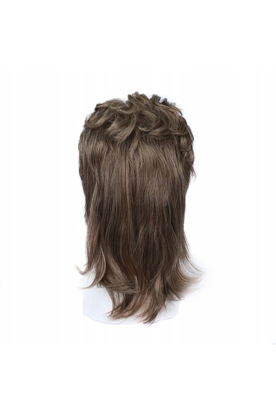 NO BRAND Perucă blondă bărbați lungă Disco anii '70 '80 '90 MacGyver Maczo Retro