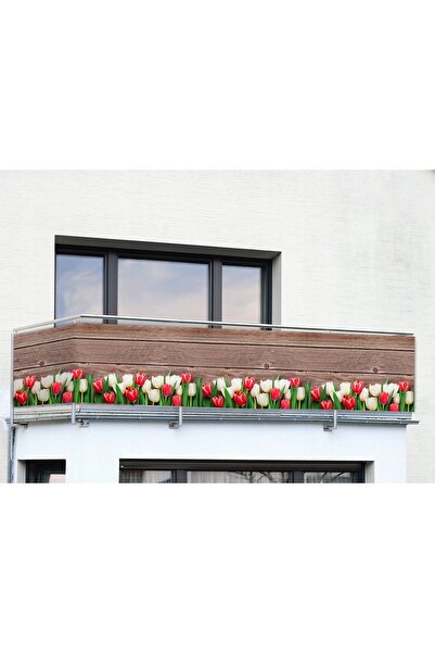 Maximex Prelată pentru balcon cu design lalele, 5m x 85cm
