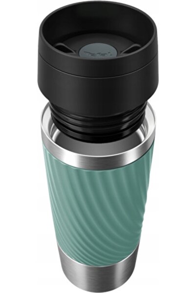 NO BRAND Cană termică clasică Twist 0.36L cu husă de silicon verde