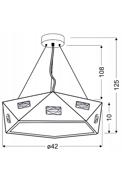 NO BRAND Lampă suspendată Nemesis 42 3X40W Cu bec Negru