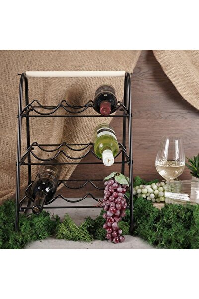 Home & Styling Suport pentru vin 9 sticle stil loft negru