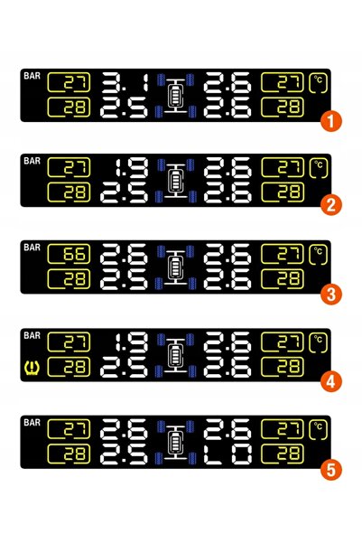 NO BRAND 4x SENZOR TPMS AUTO PRESIUNE TEMPERATURĂ SOLAR